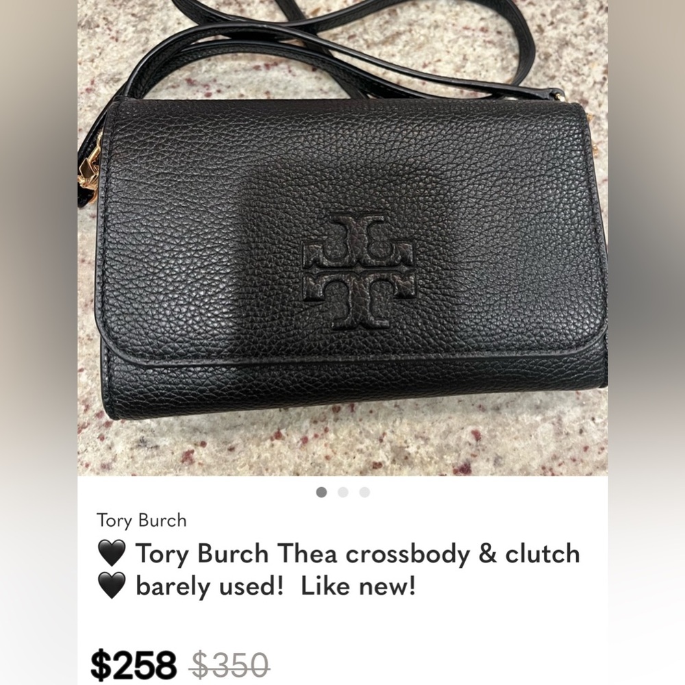 Vintage style Tory Burch small crossbody Bag Black Leather - Picture 5 of 17